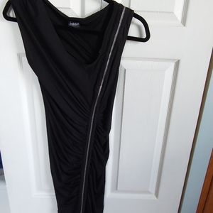 Black dress with silver zipper